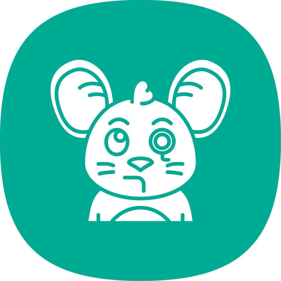Monocle Glyph Curve Icon vector