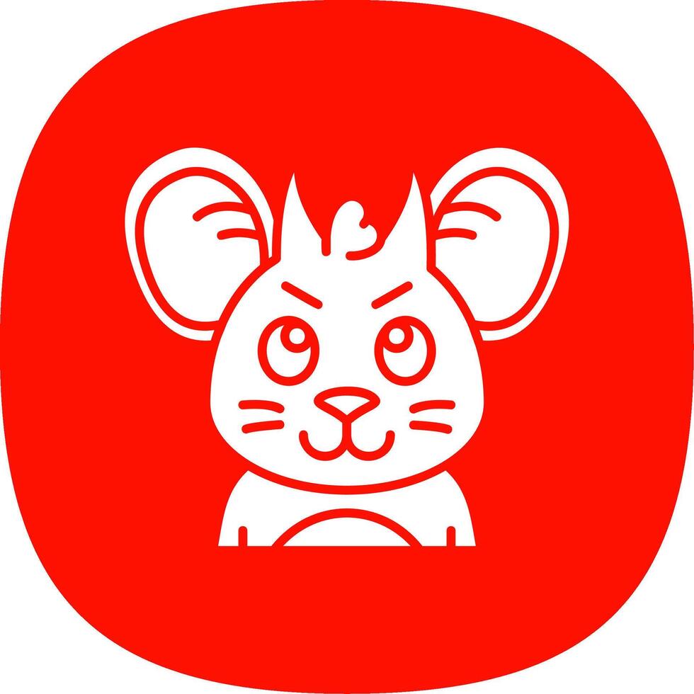 Demon Glyph Curve Icon vector