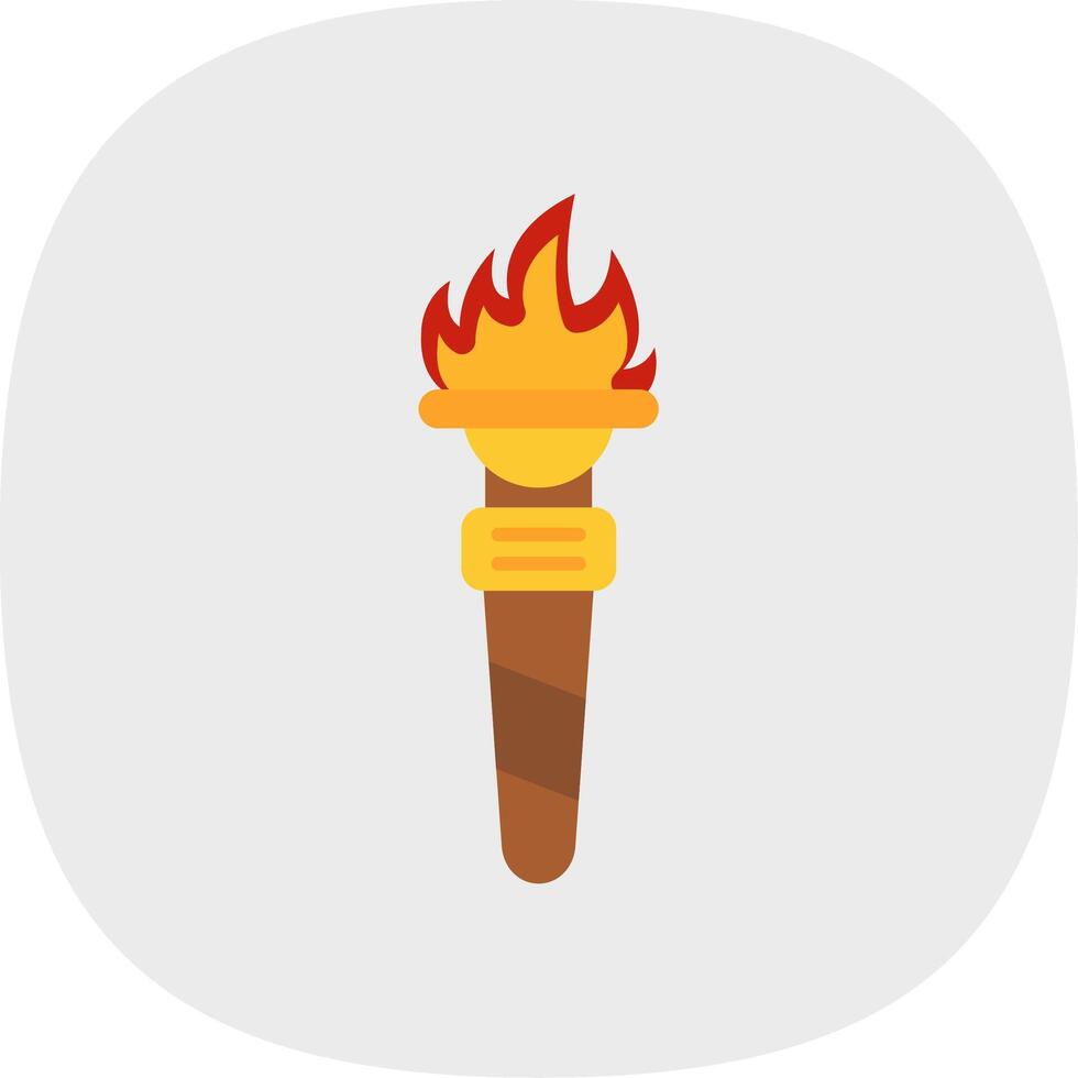 Torch Flat Curve Icon vector