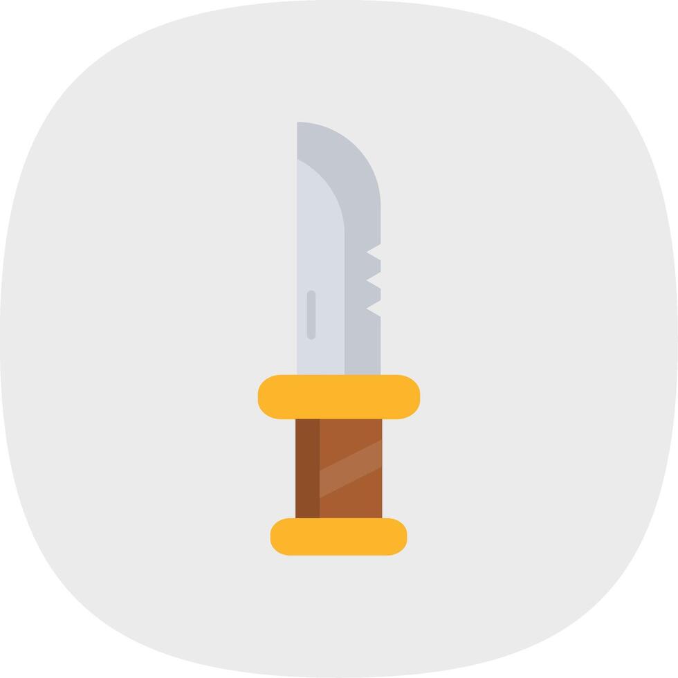 Dagger Flat Curve Icon vector