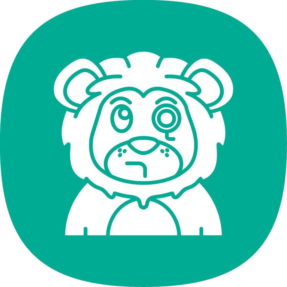 Monocle Glyph Curve Icon vector