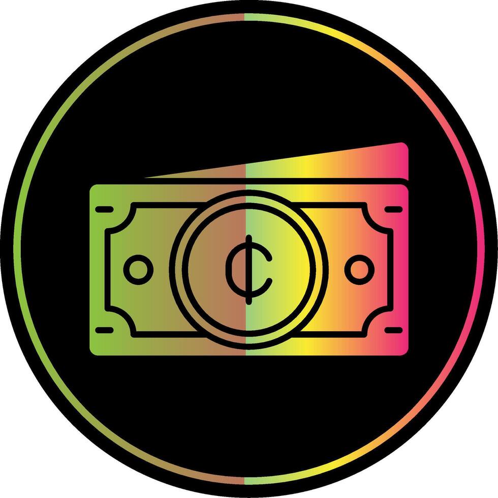 Cedis Glyph Due Color Icon vector