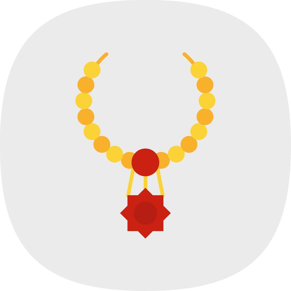 Necklace Flat Curve Icon vector