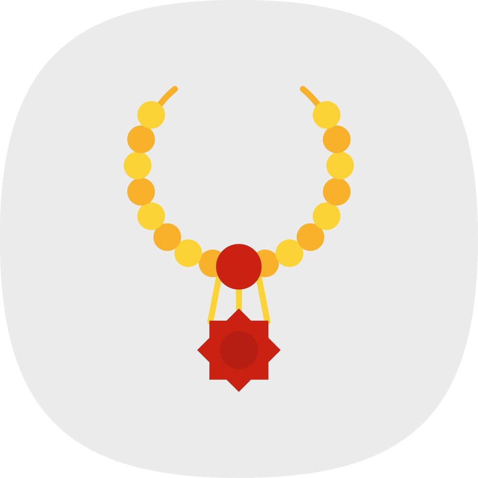 Necklace Flat Curve Icon vector