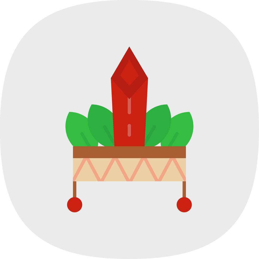 Hat Flat Curve Icon vector