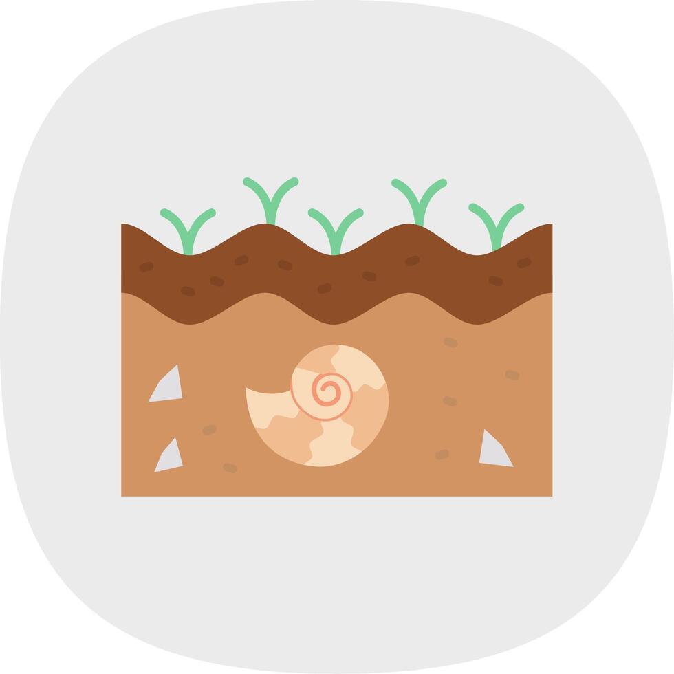 Fossil Flat Curve Icon vector