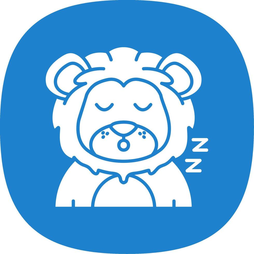 Sleep Glyph Curve Icon vector