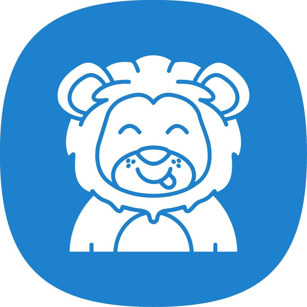 Tongue Glyph Curve Icon vector