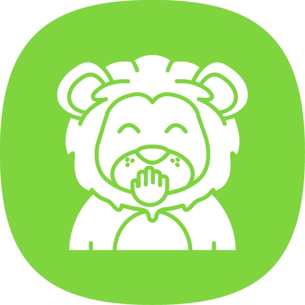 Blush Glyph Curve Icon vector