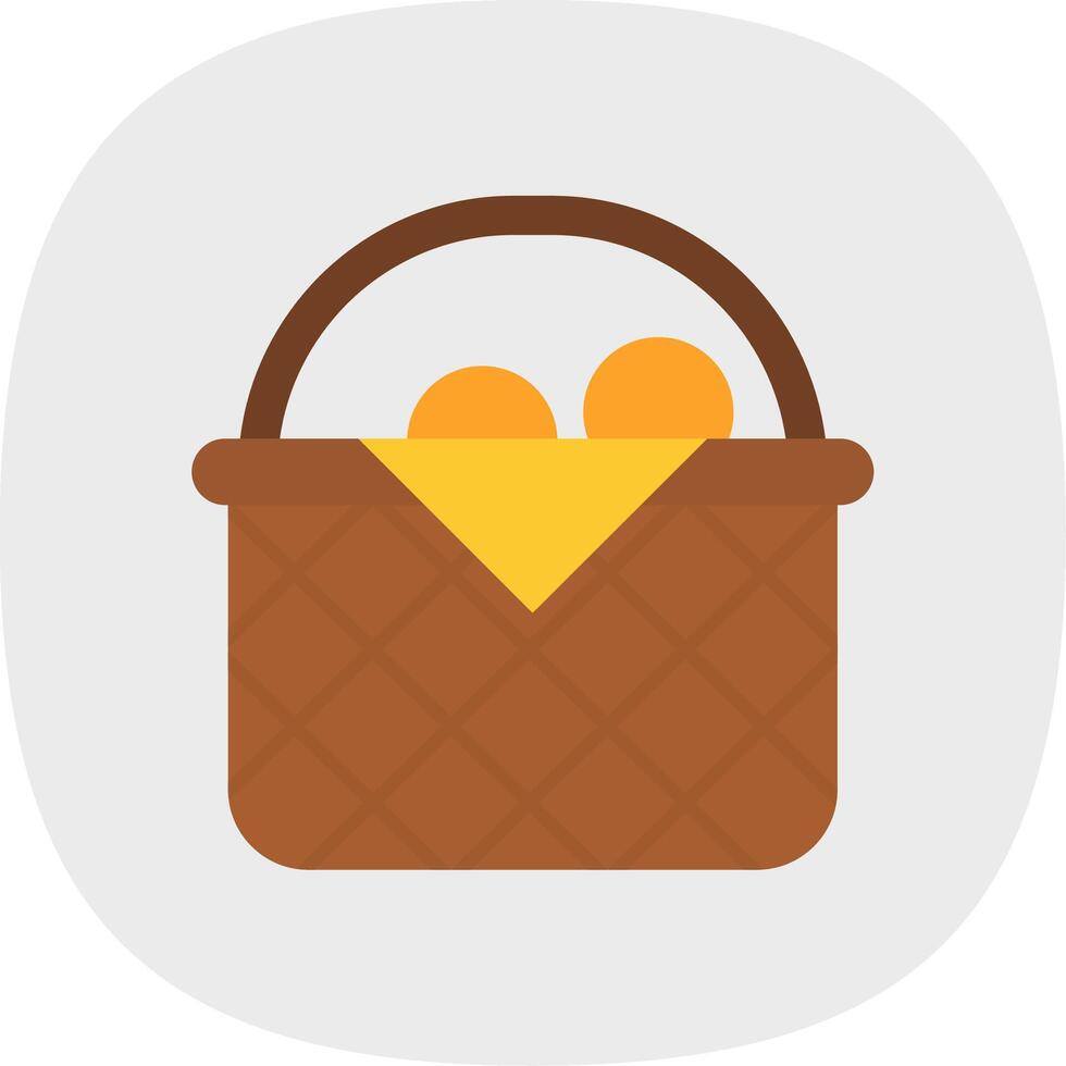 Basket Flat Curve Icon vector