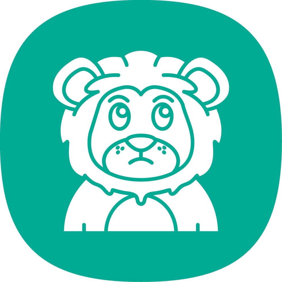 Sad Glyph Curve Icon vector