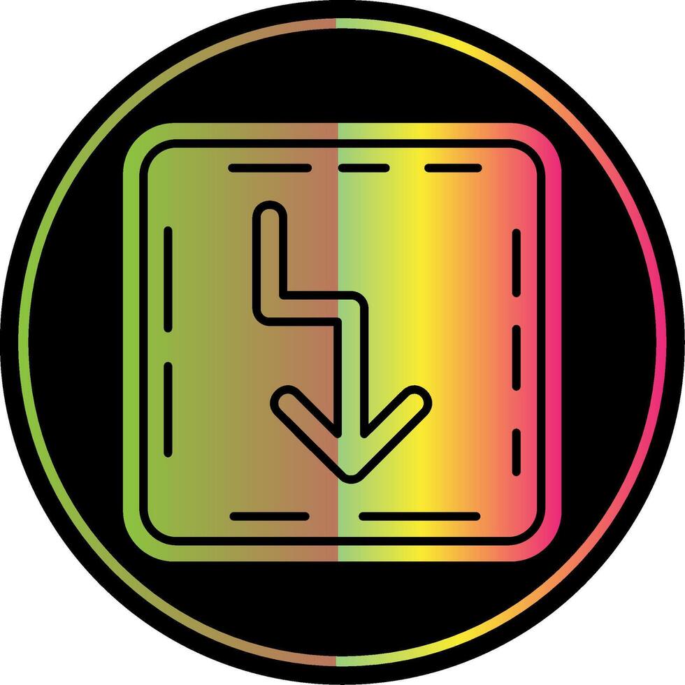 Zigzag Glyph Due Color Icon vector