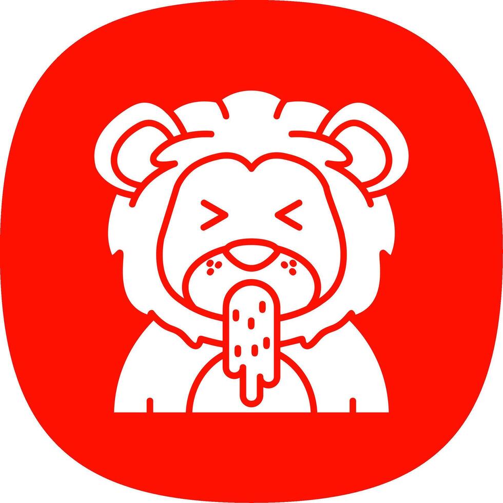 Vomit Glyph Curve Icon vector
