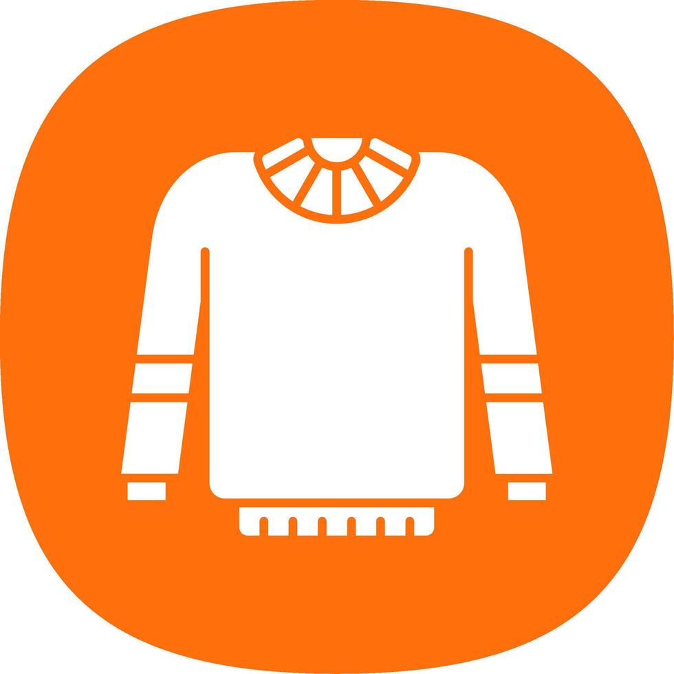 Sweater Glyph Curve Icon vector