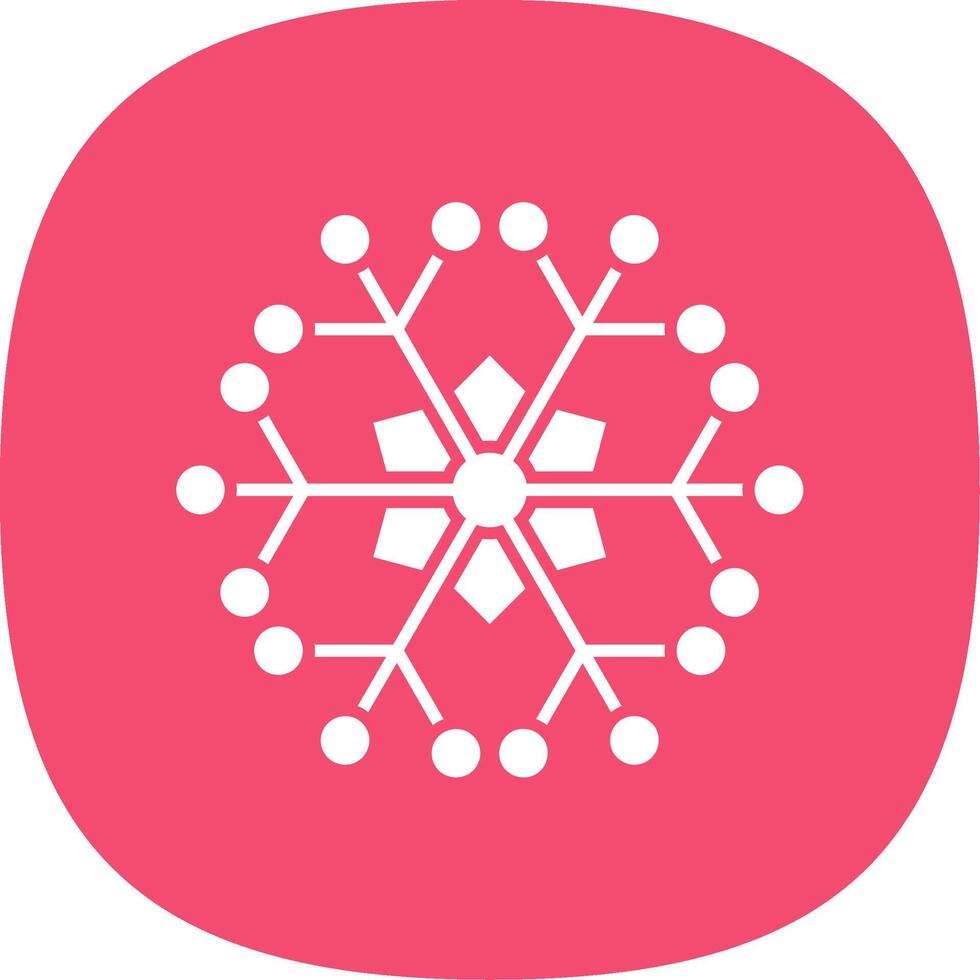 Snowflake Glyph Curve Icon vector