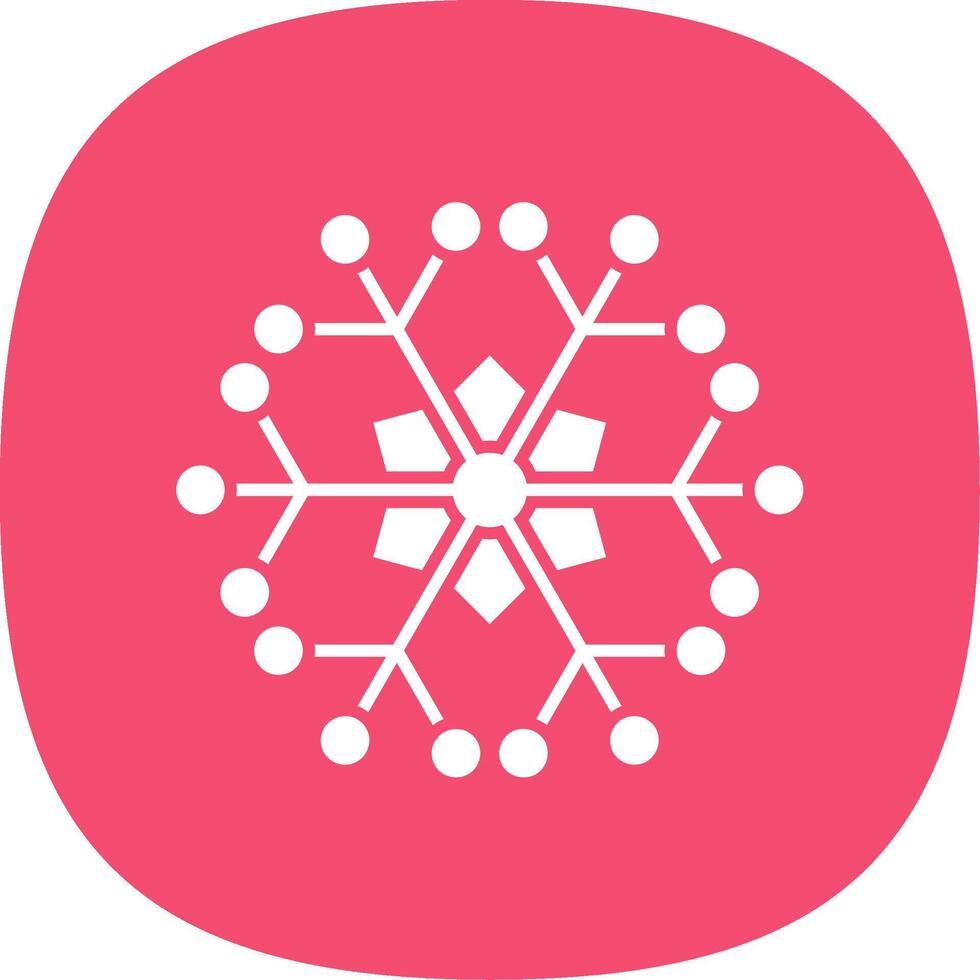 Snowflake Glyph Curve Icon vector