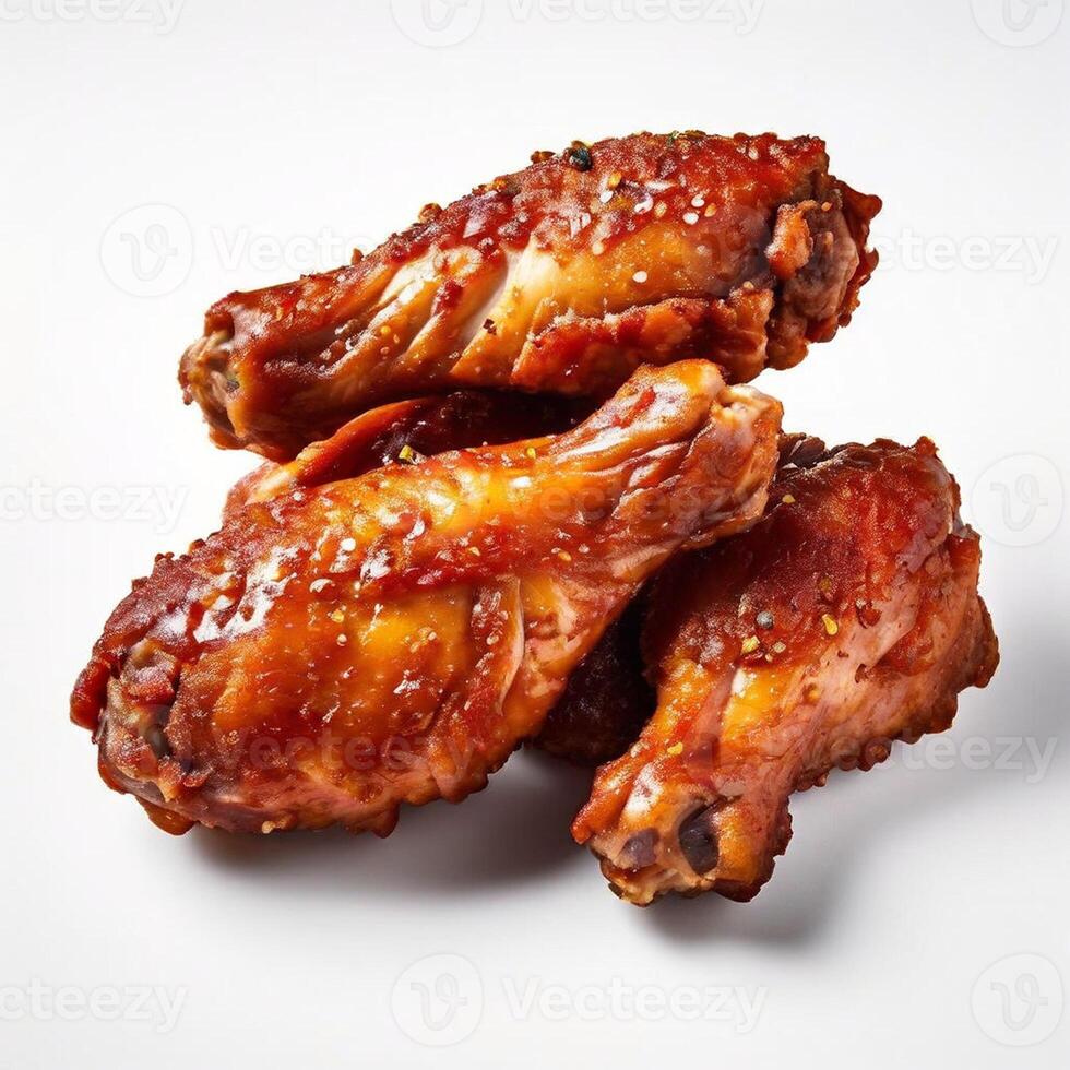 AI generated white background raw chicken wings high resolution photo