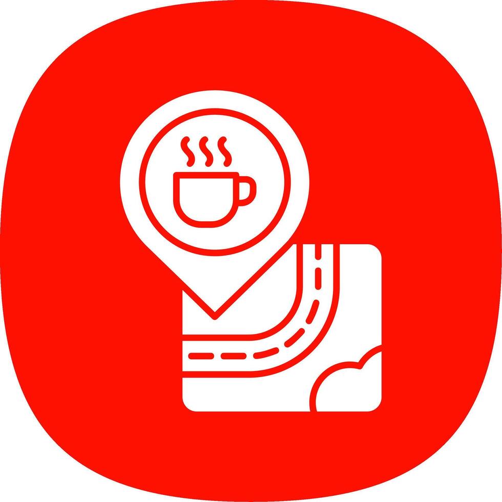 café glifo curva icono vector