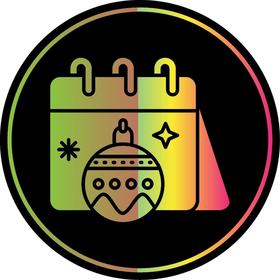 Calender Glyph Due Color Icon vector