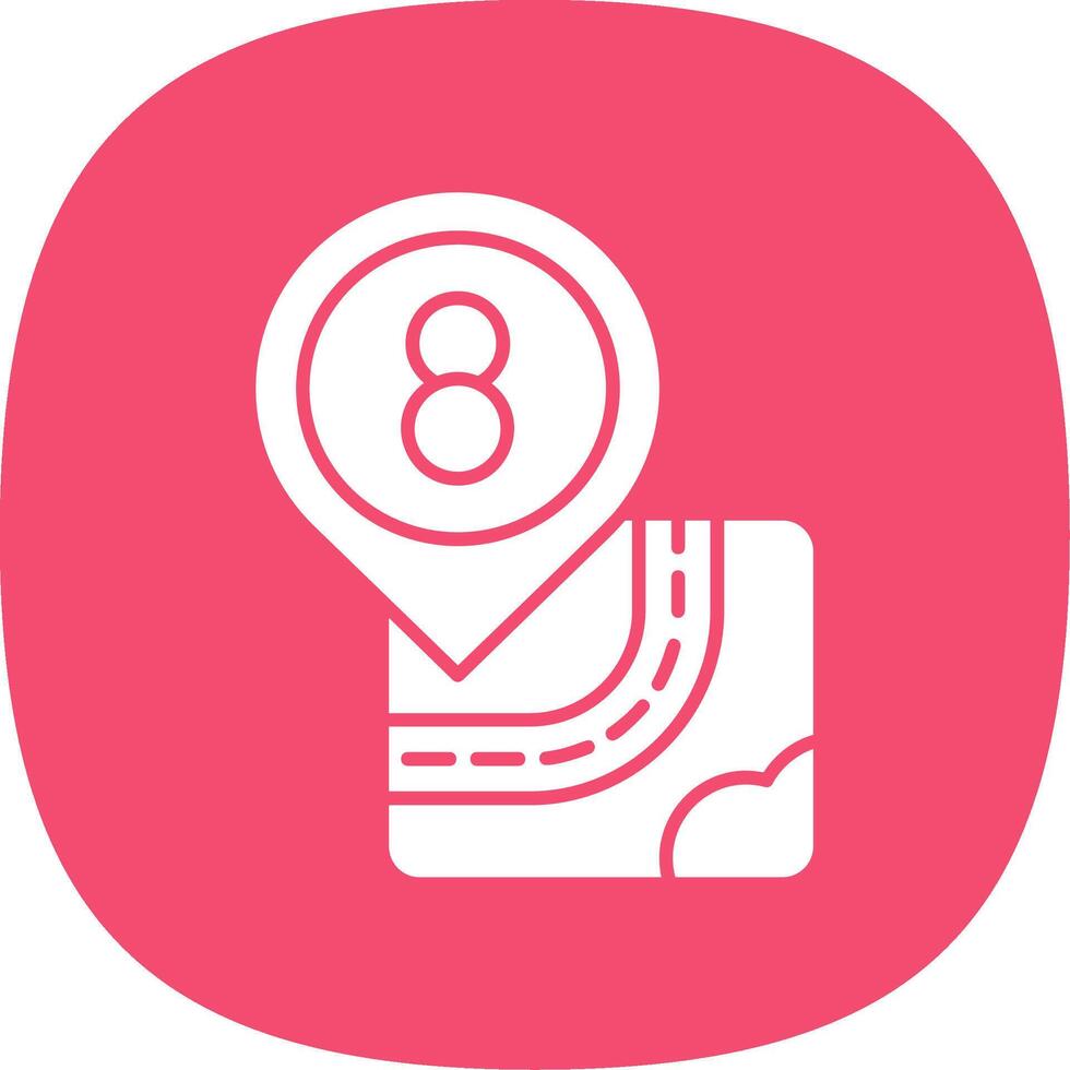 Eight Glyph Curve Icon vector
