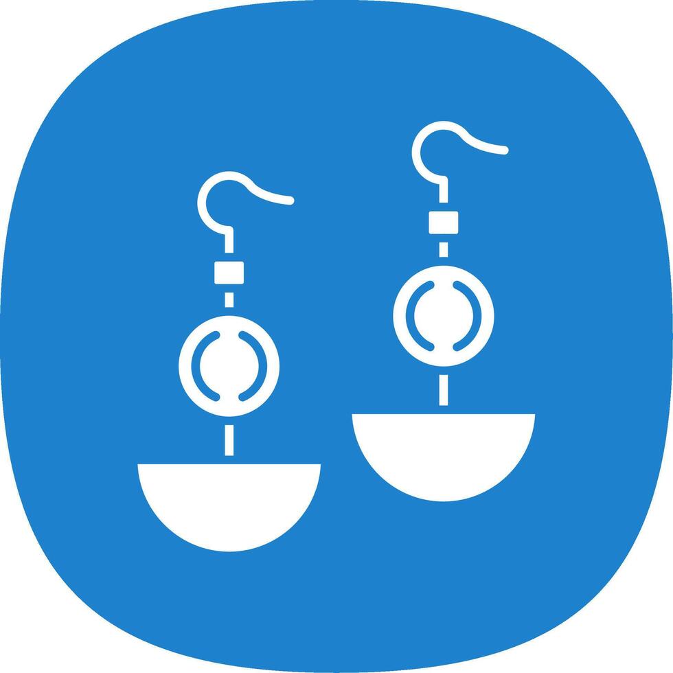 Earrnings Glyph Curve Icon vector