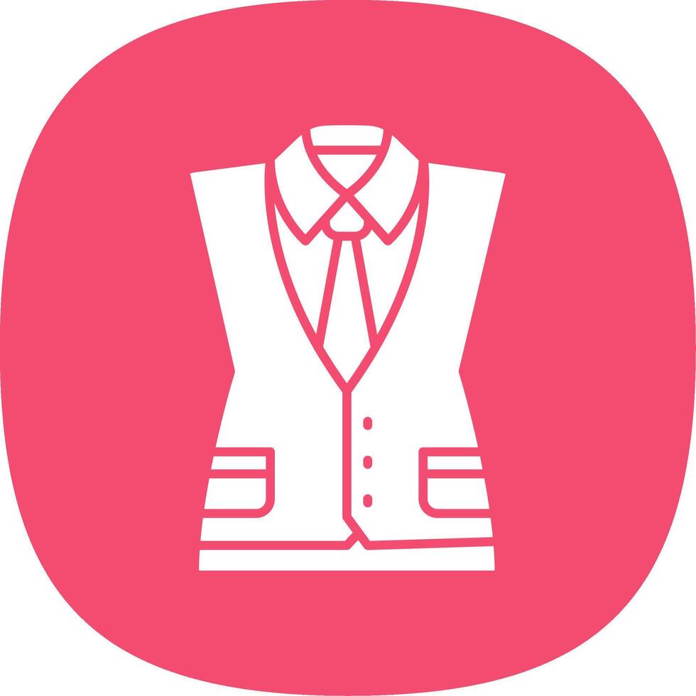 Waistcoat Glyph Curve Icon vector