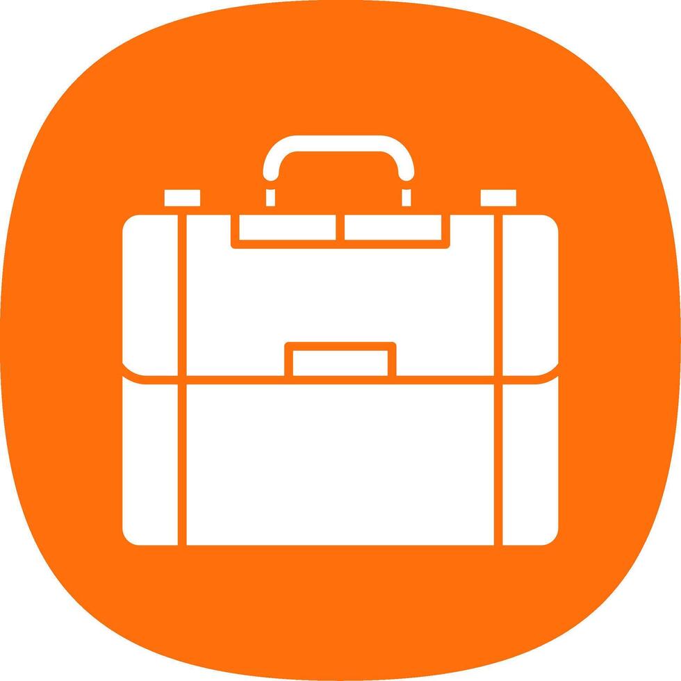 Briefcase Glyph Curve Icon vector