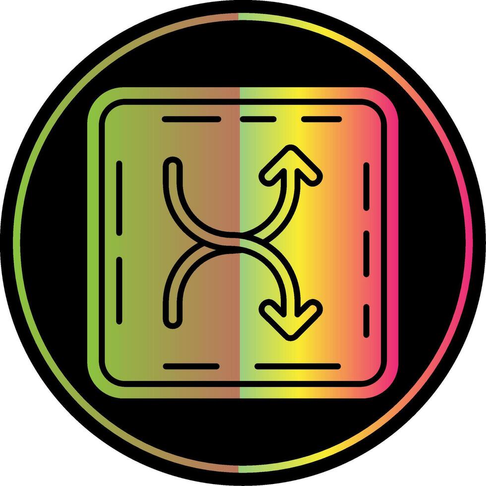 Shuffle Glyph Due Color Icon vector