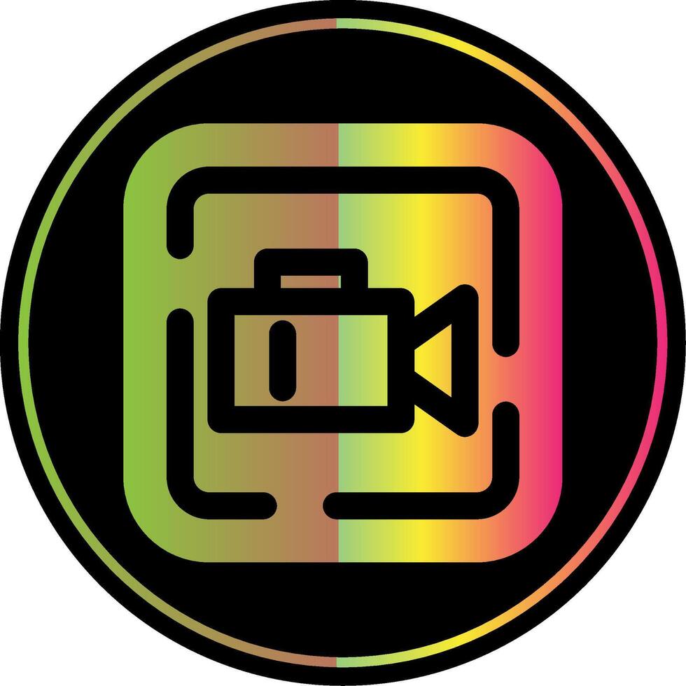 Video Glyph Due Color Icon vector