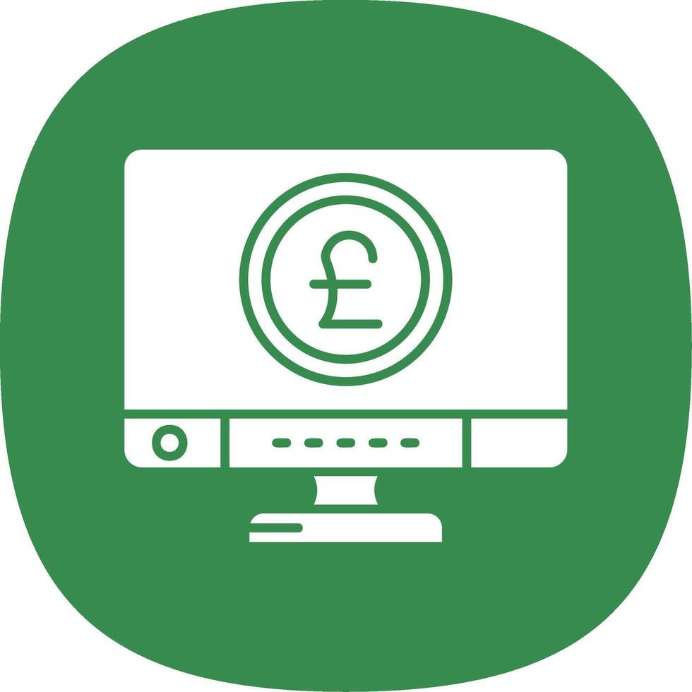 Pound Glyph Curve Icon vector