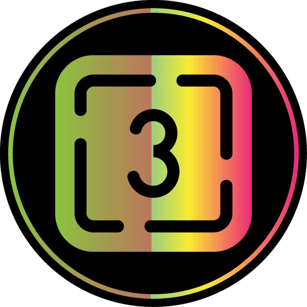 Three Glyph Due Color Icon vector