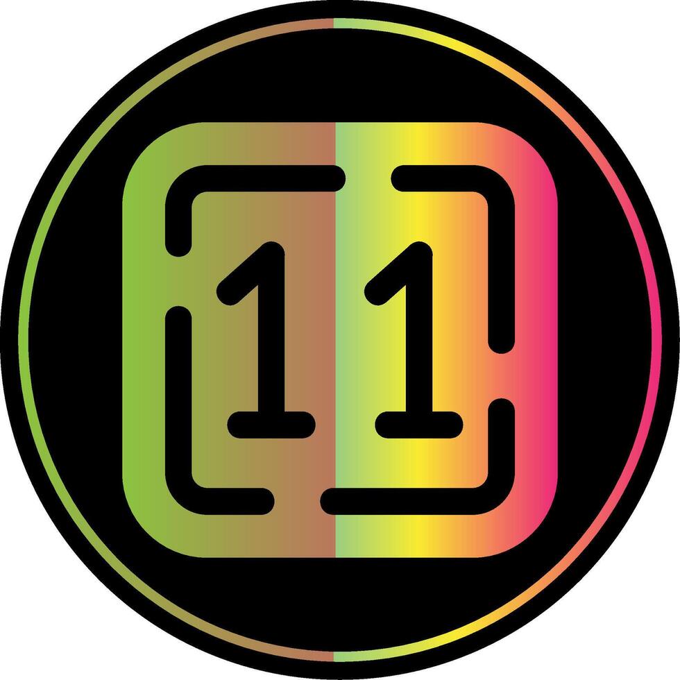 Eleven Glyph Due Color Icon vector