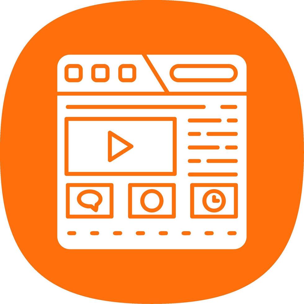 Website Glyph Curve Icon vector