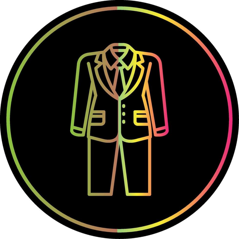 Suit Line Gradient Due Color Icon vector