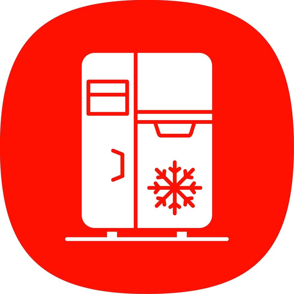 Refrigerator Glyph Curve Icon vector