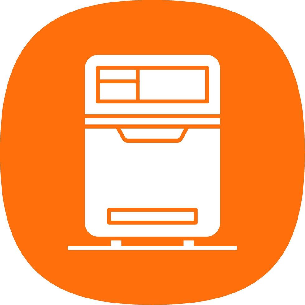 Fridge Glyph Curve Icon vector