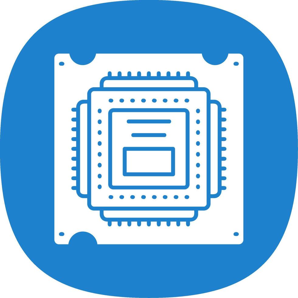 Processor Glyph Curve Icon vector