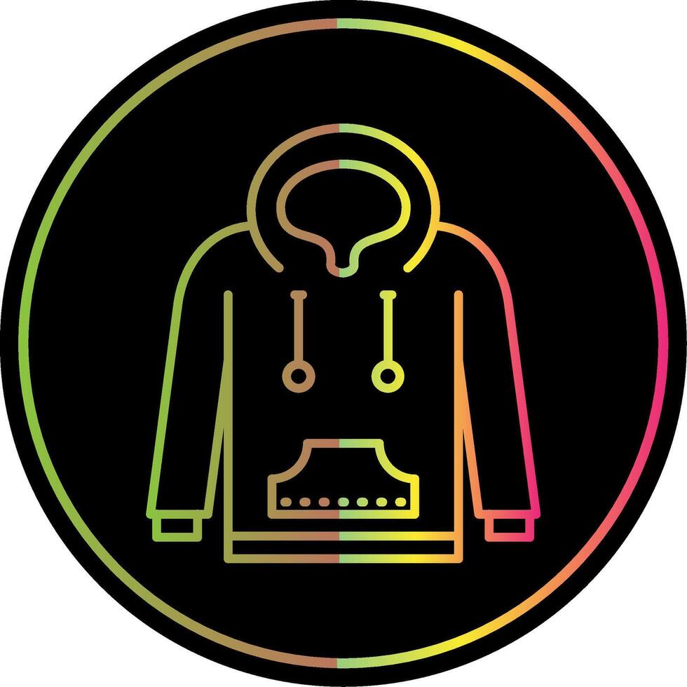 Hoodie Line Gradient Due Color Icon vector