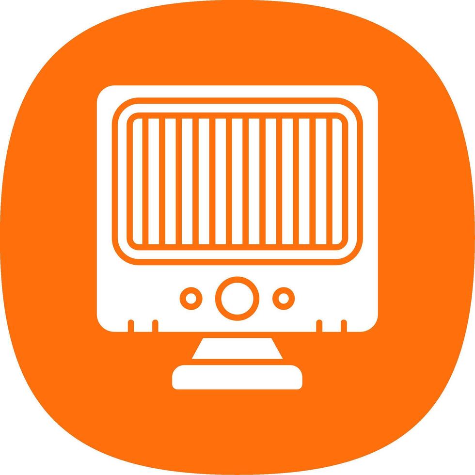 Heater Glyph Curve Icon vector