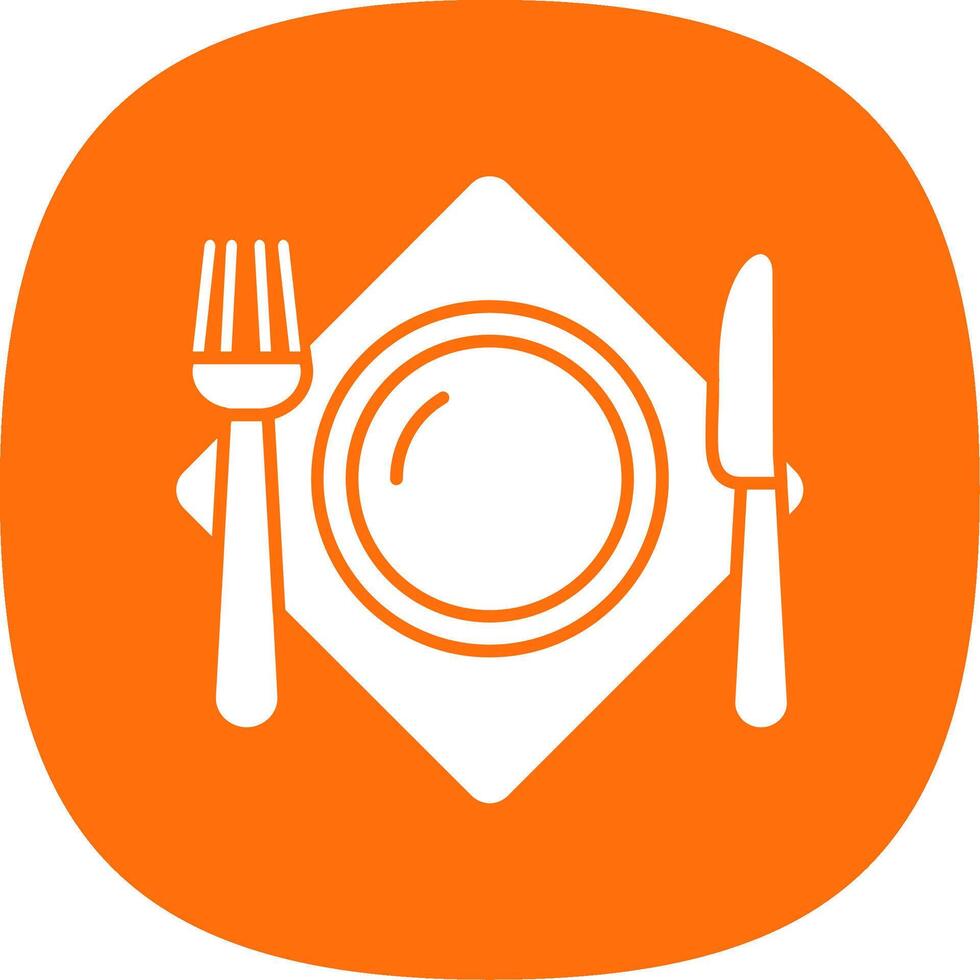 Cutlery Glyph Curve Icon vector