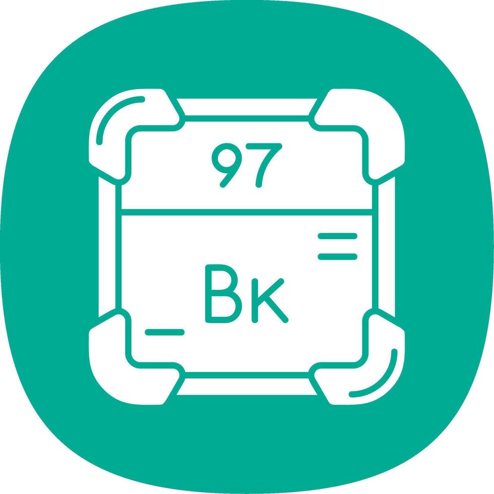 Berkelium Glyph Curve Icon vector