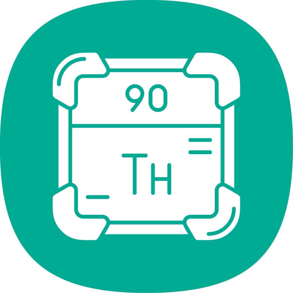 Thorium Glyph Curve Icon vector