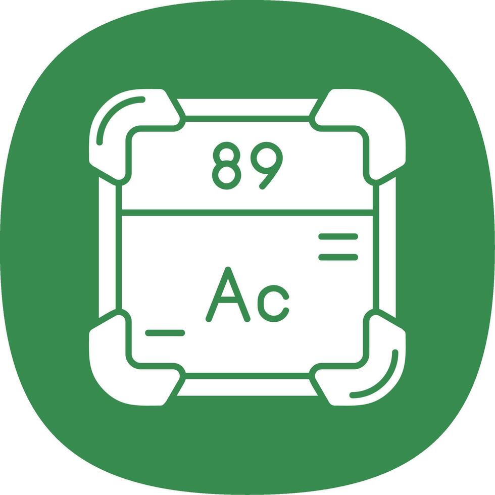 Actinium Glyph Curve Icon vector