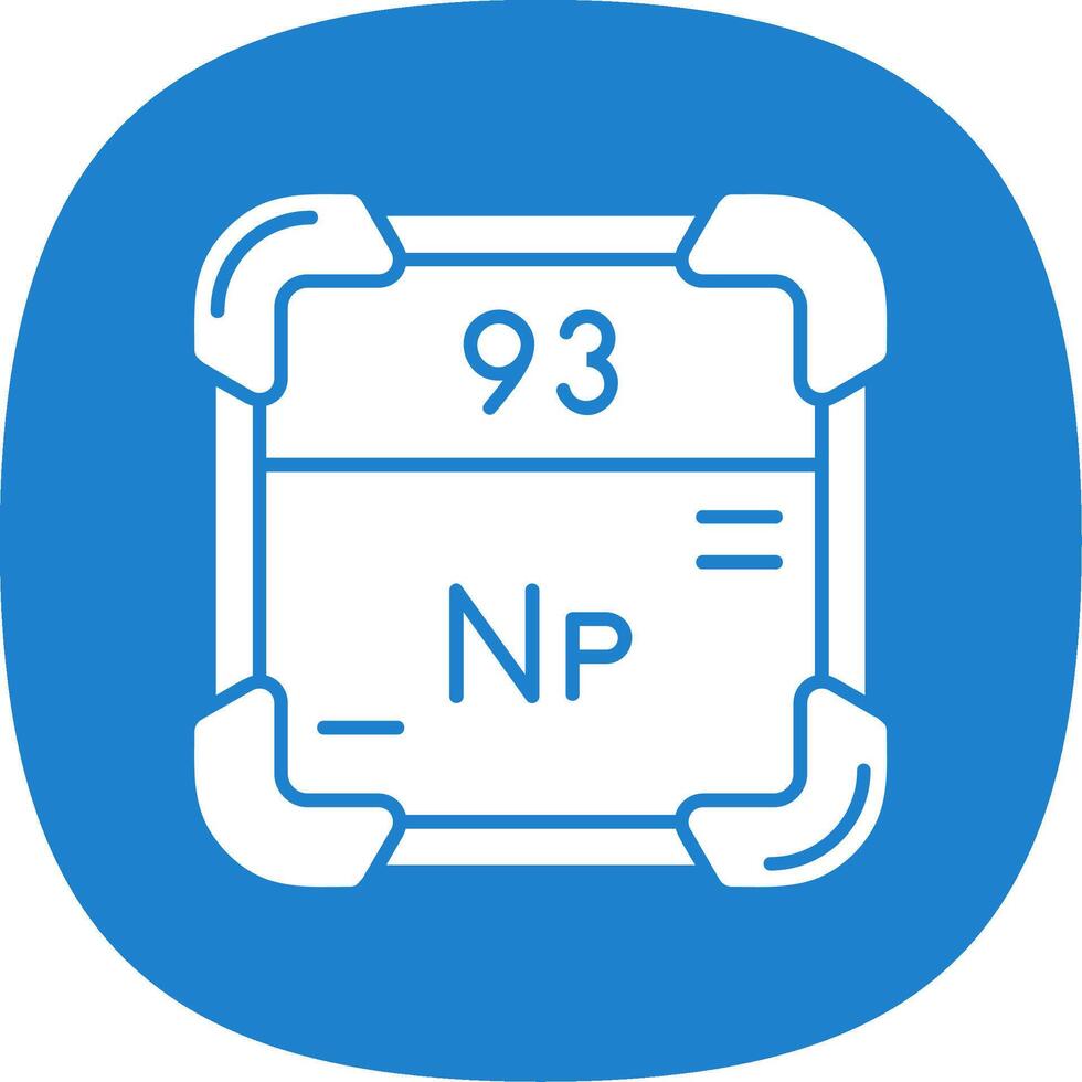 Neptunium Glyph Curve Icon vector