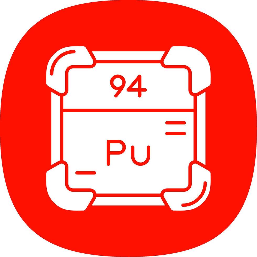 Plutonium Glyph Curve Icon vector