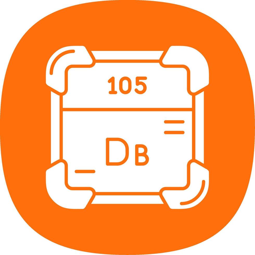 Dubnium Glyph Curve Icon vector