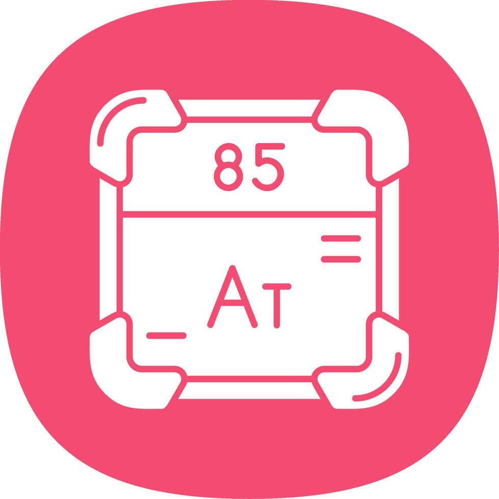 Astatine Glyph Curve Icon vector