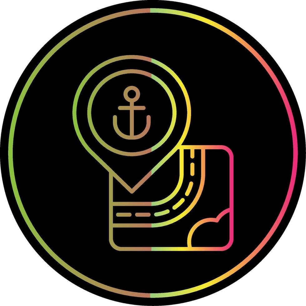 Port Line Gradient Due Color Icon vector