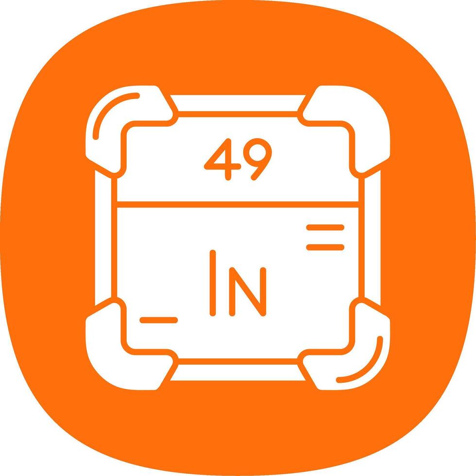 Indium Glyph Curve Icon vector