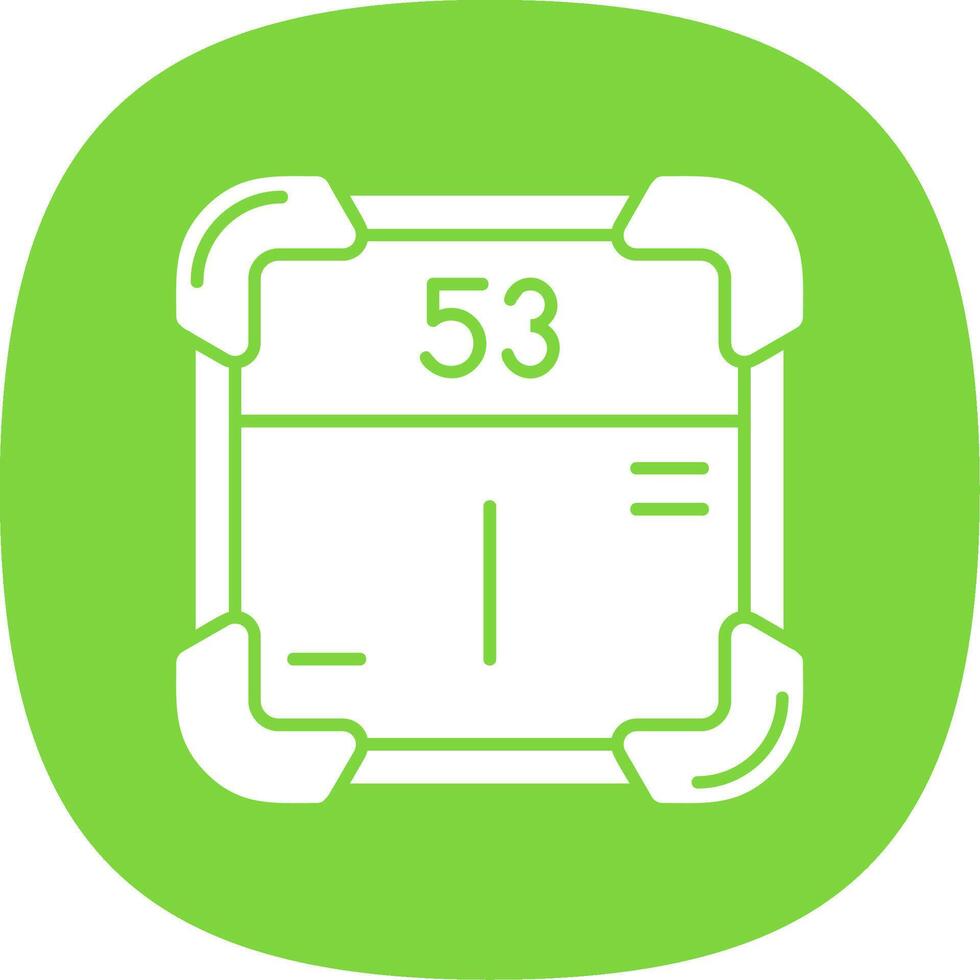 Iodine Glyph Curve Icon vector